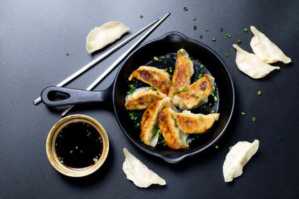 Taller de gyozas en Tokio